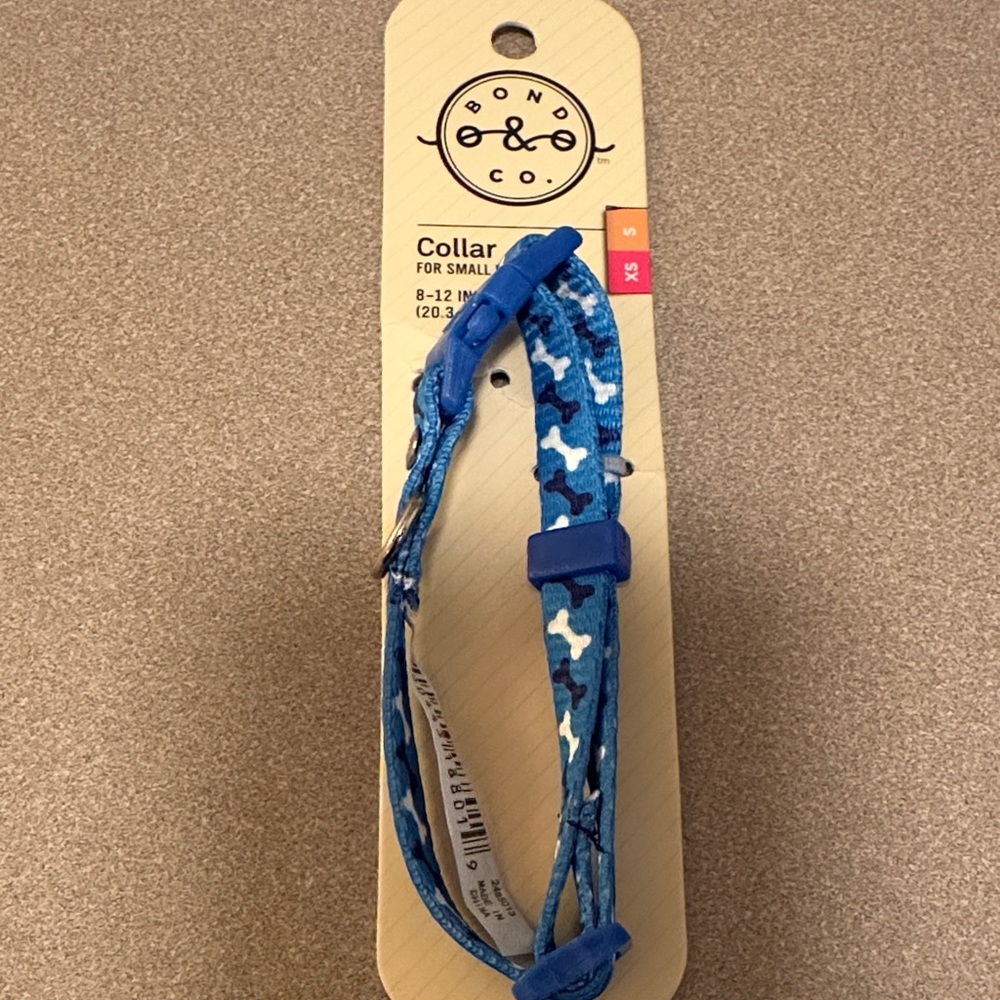 4 for $10 😎 Bond & Co Blue Bone Print Small Dog Collar